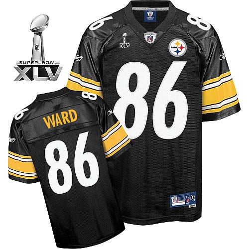 Men's Premier Hines Ward Super Bowl XLV Reebok Jersey Black Home - #86 Throwback NFL Pittsburgh Steelers